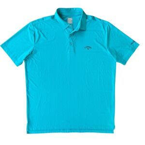 CALLAWAY Opti-Dri Men's Golf Polo Shirt Teal Blue XL Rogue Logo Performance